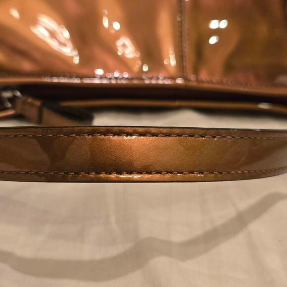Coach Madison Demi Copper Patent Leather Small Pleated Bag Excellent Condition - Picture 6 of 16